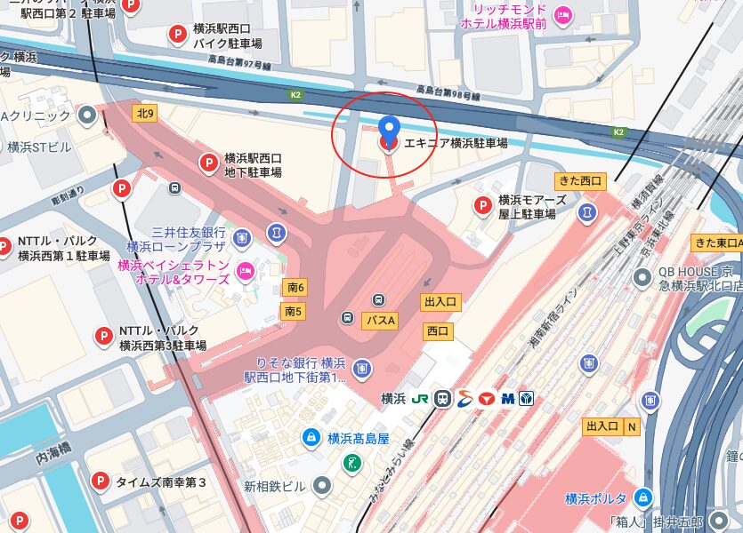 ABCクリニック横浜院周辺駐車場