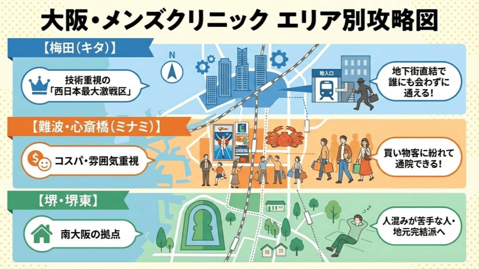 【大阪エリア別】「キタ」か「ミナミ」か？失敗しない場所選びの鉄則