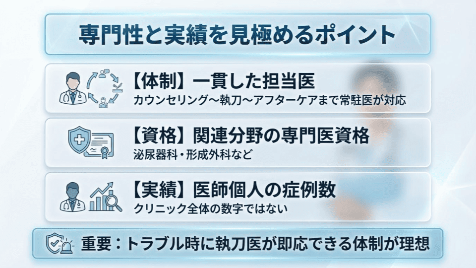 包茎手術クリニックにおける医師の専門性の見極め方