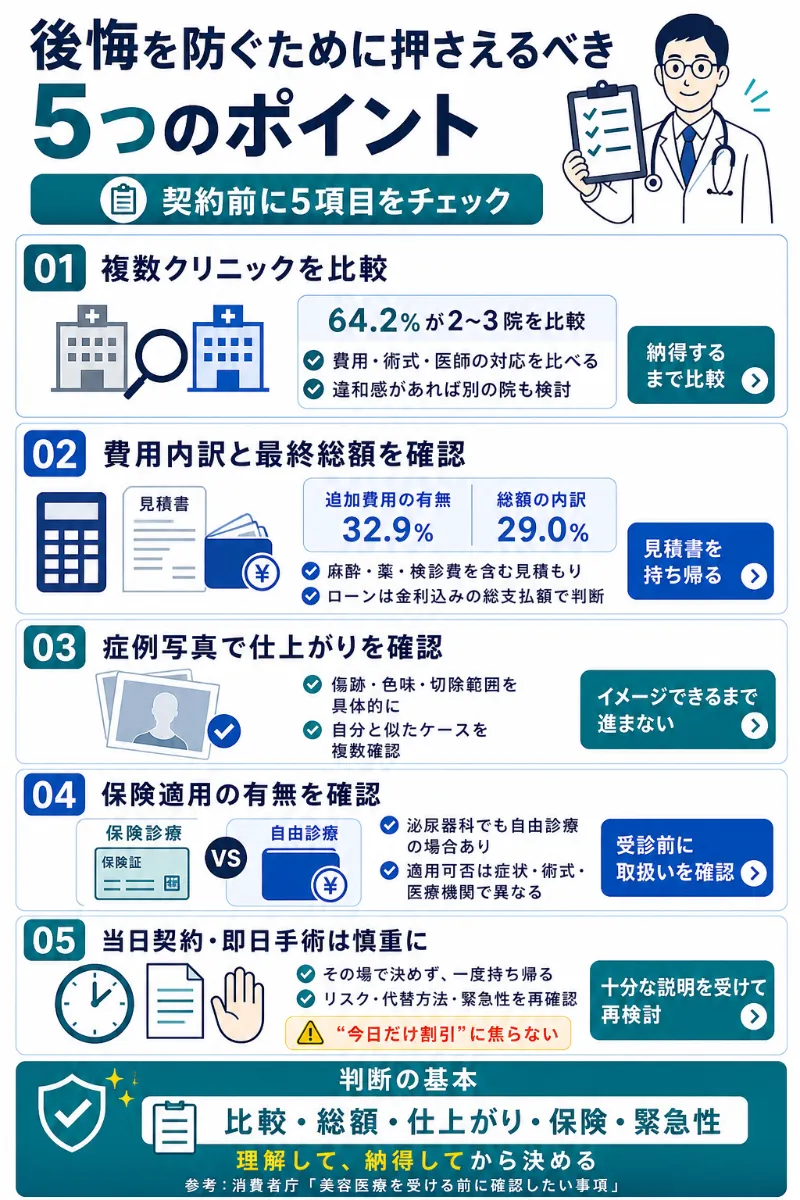 包茎手術で後悔しないための5つのポイント