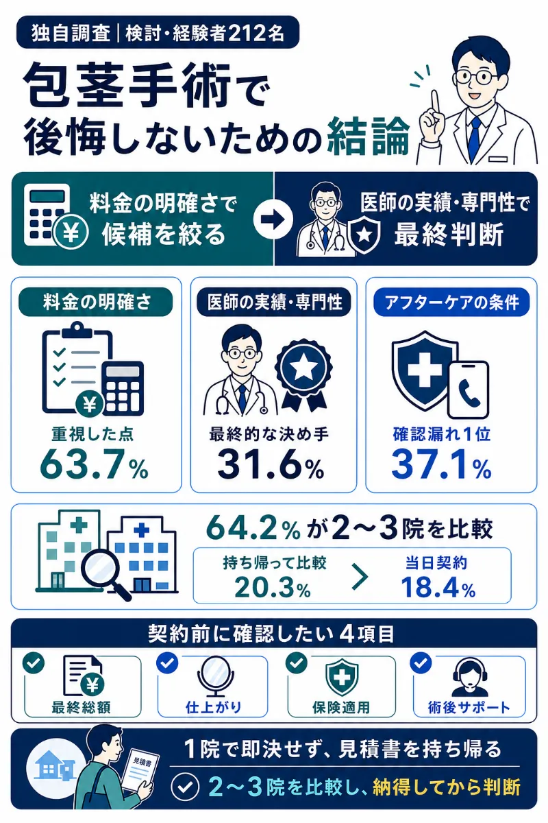 包茎手術で後悔しないための方法まとめ