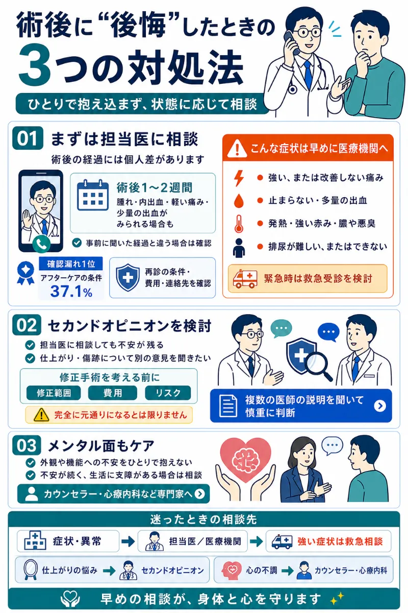 包茎手術で術後に後悔してしまった際の対処法