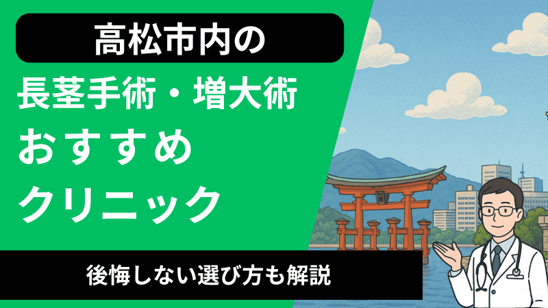 香川県高松市周辺で長茎手術と増大術が受けられるおすすめのクリニック6選｜口コミや後悔しない選び方も解説