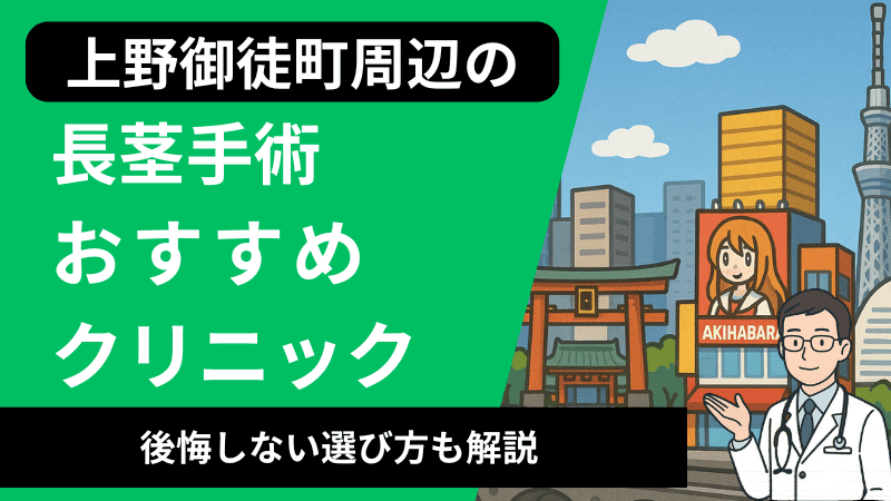 上野御徒町周辺で長茎手術が受けられるおすすめのクリニック4選｜口コミや後悔しない選び方も解説