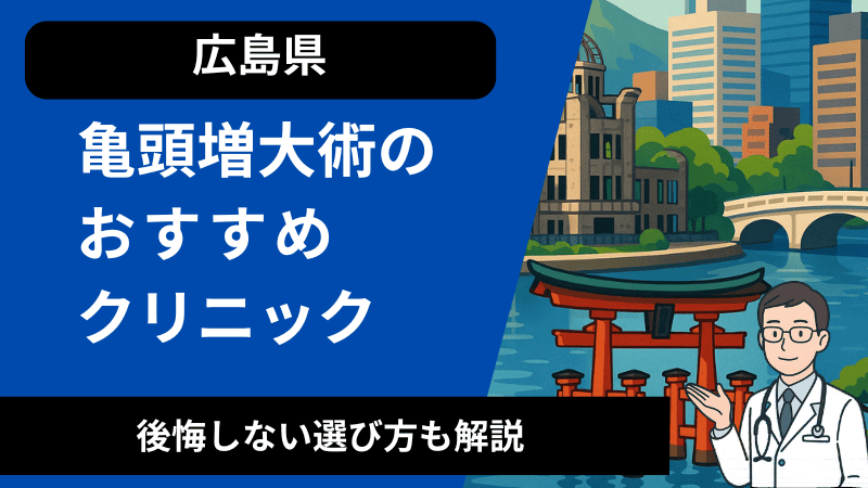 広島で亀頭増大術が受けれるおすすめのクリニック！後悔しない選び方も解説