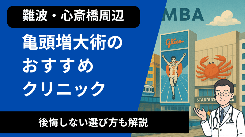 難波・心斎橋周辺で亀頭増大術が受けれるおすすめのクリニック！後悔しない選び方も解説