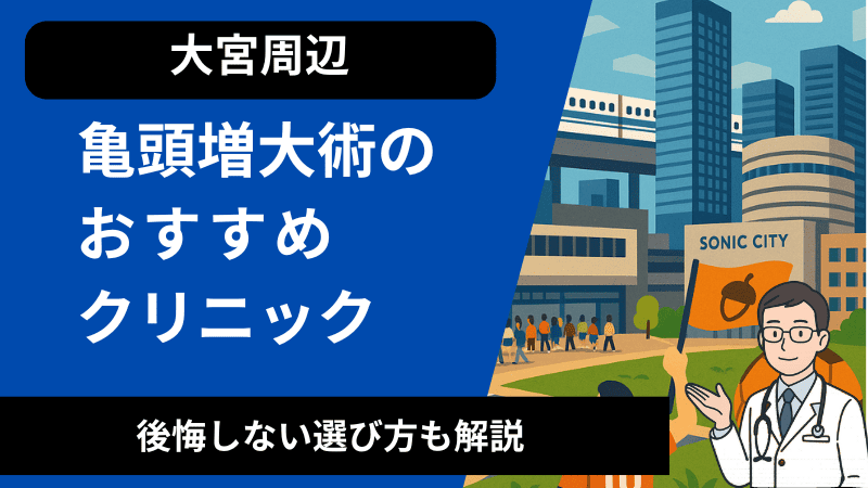 埼玉県の大宮周辺で亀頭増大術が受けれるおすすめのクリニック！後悔しない選び方も解説