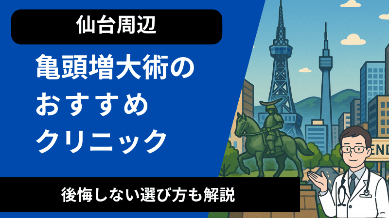 宮城県の仙台周辺で亀頭増大術が受けれるおすすめのクリニック！後悔しない選び方も解説