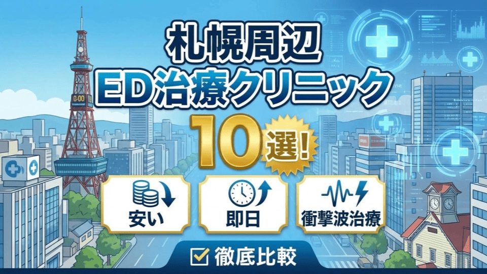 札幌周辺のED治療クリニックおすすめ9選！安い・即日・衝撃波治療まで徹底比較