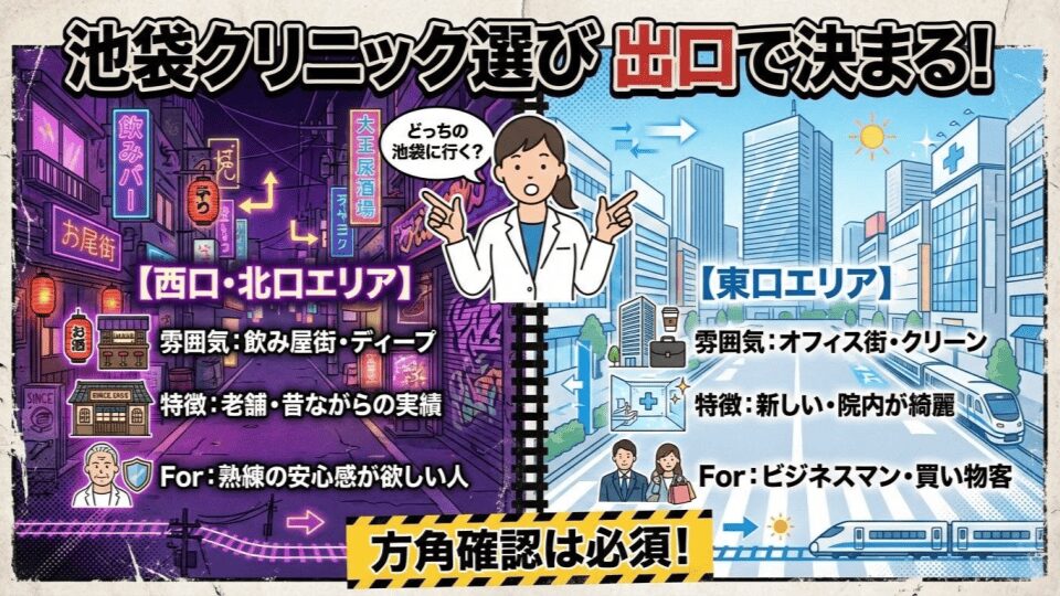 池袋駅からの方角確認とプライバシー配慮を確認