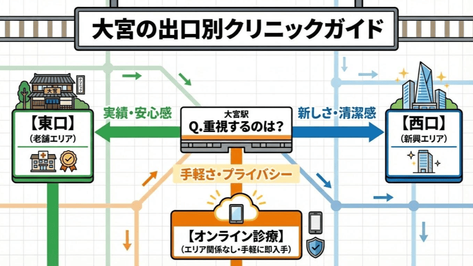 大宮駅からの方角確認とプライバシー配慮を確認