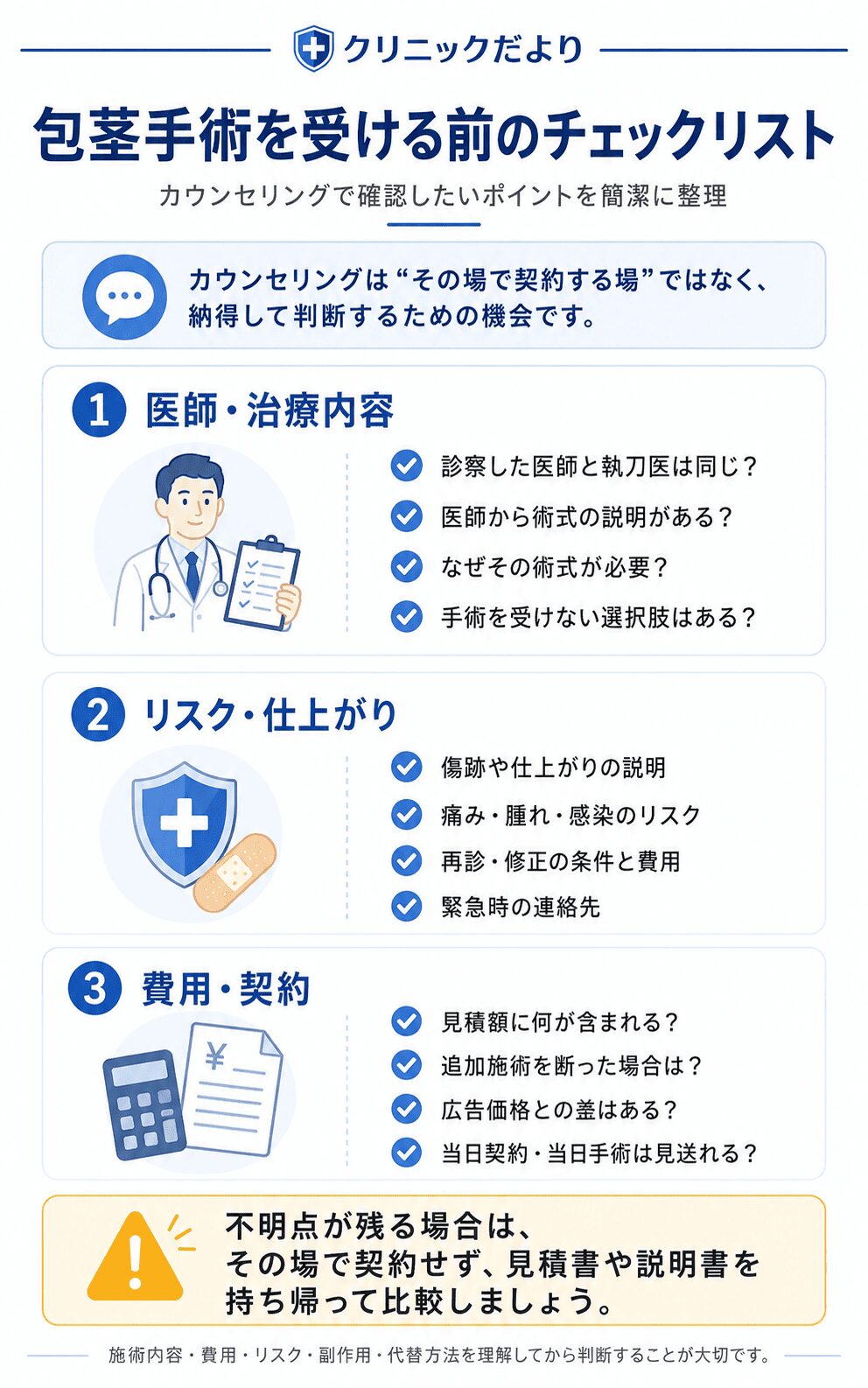 包茎手術を受ける前のチェックリスト