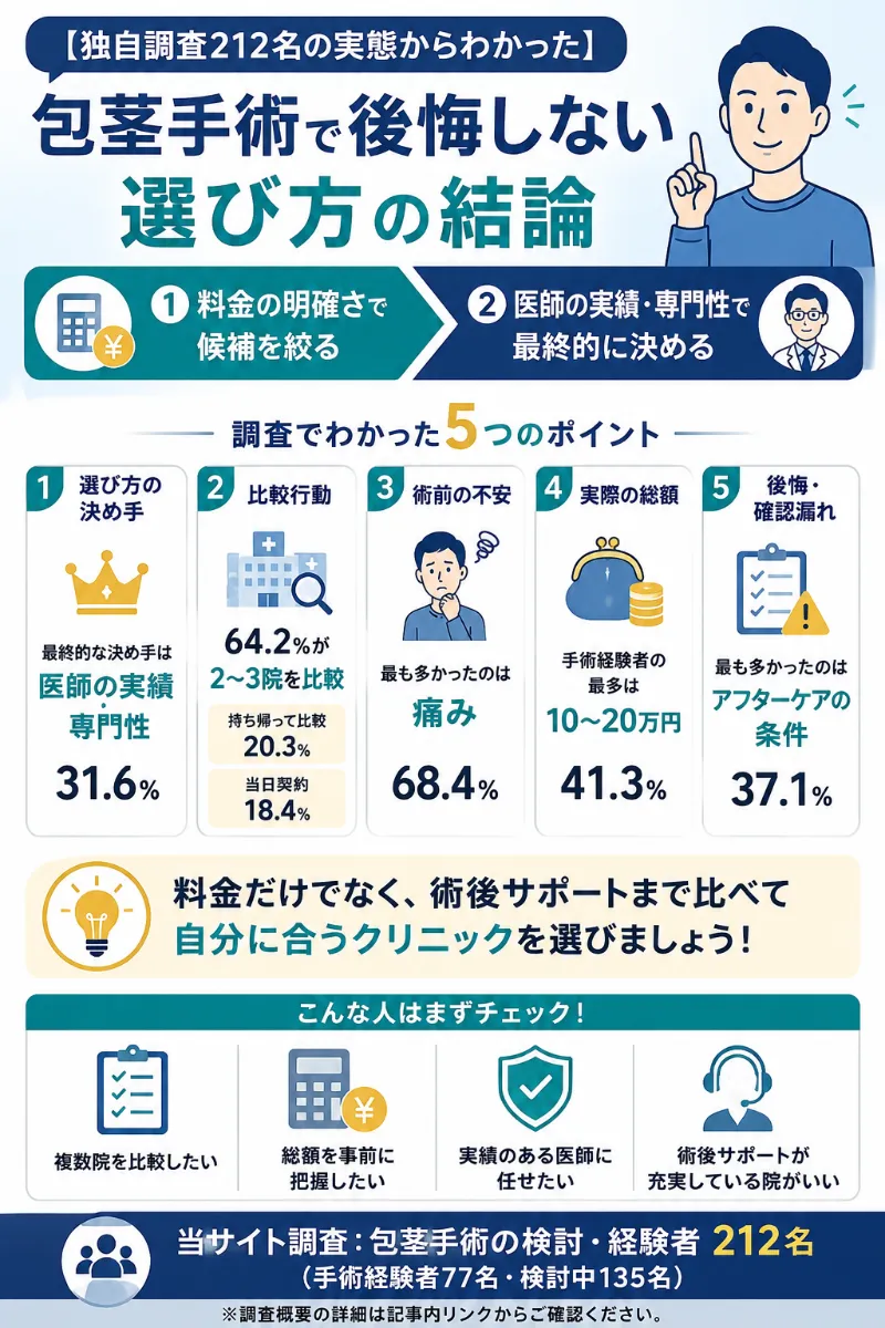 包茎手術クリニックの後悔しない選び方の全国版