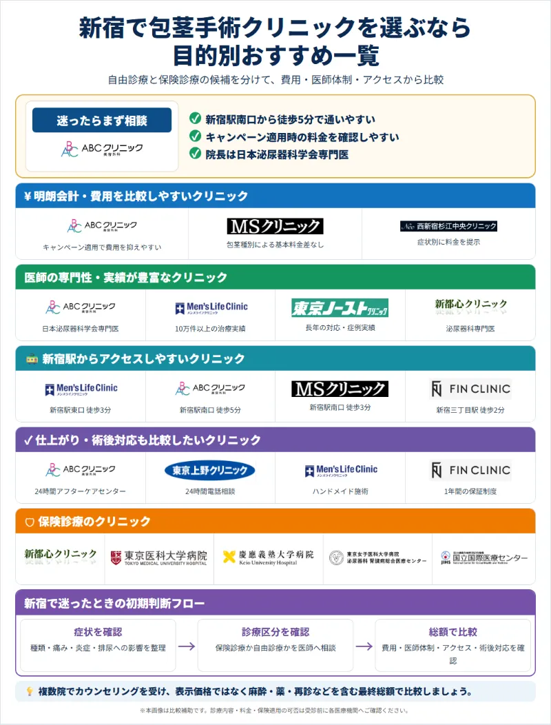 新宿周辺の包茎手術クリニックおすすめ一覧