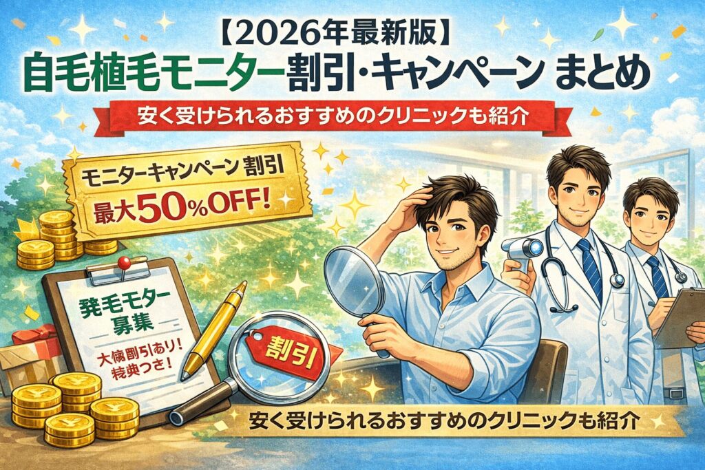 自毛植毛キャンペーンをまとめてお伝え！安く受けられるおすすめクリニックも紹介