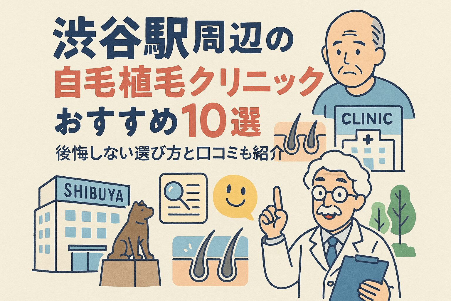 渋谷周辺の自毛植毛クリニックおすすめ10選を後悔しない選び方とあわせて紹介