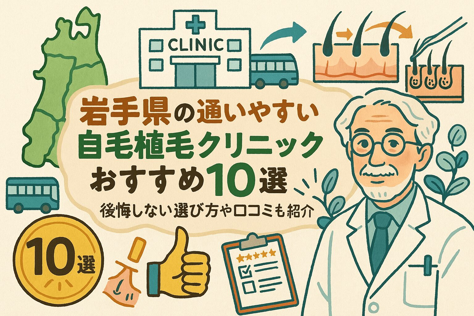 岩手県の自毛植毛クリニックおすすめ10選を後悔しない選び方とあわせて紹介