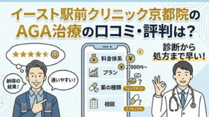 イースト駅前クリニック京都院のAGA治療の口コミ・評判は？料金や薬の種類も徹底解説